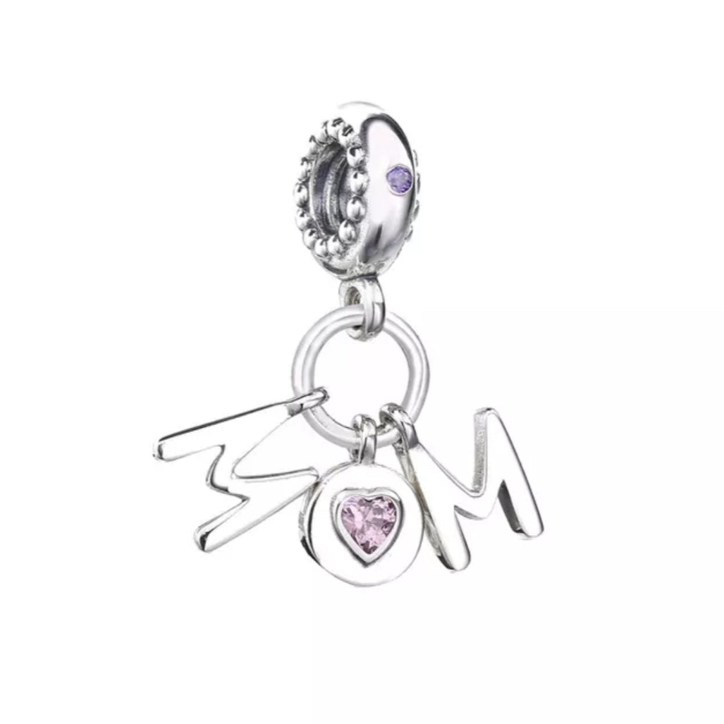 MOM letras cristal rosa.