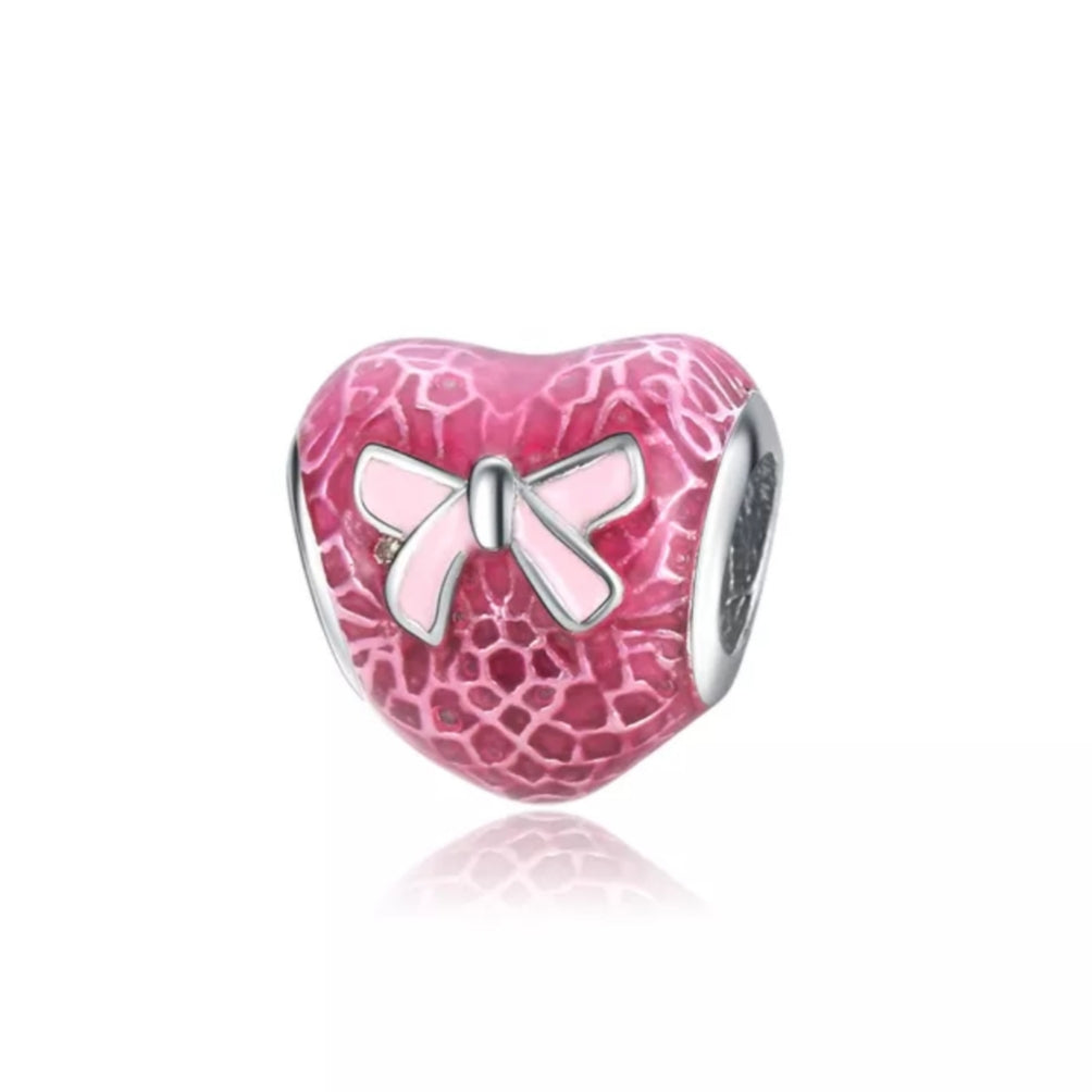 Corazón rosa con Lazo