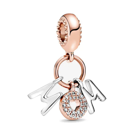 MOM letras rose gold