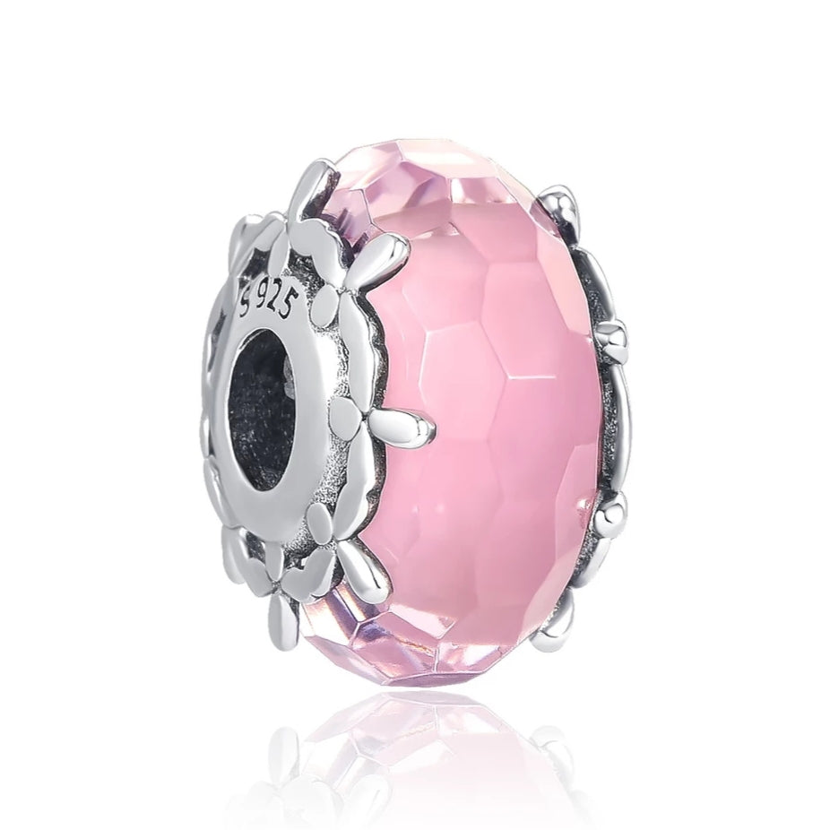Murano faceteado rosa