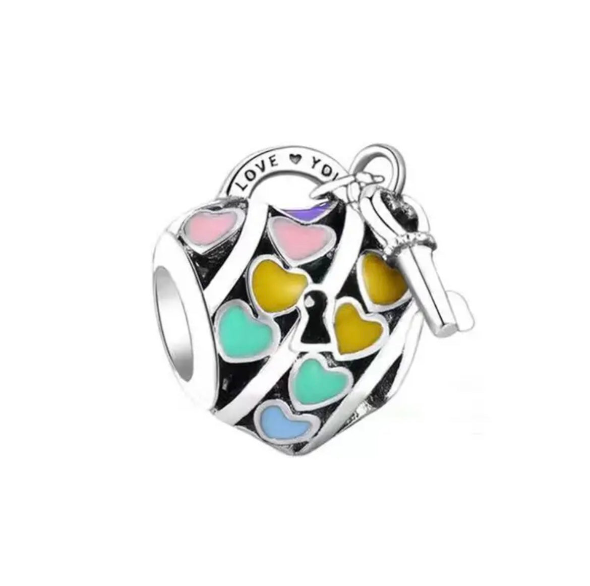Corazón con llave tono pastel